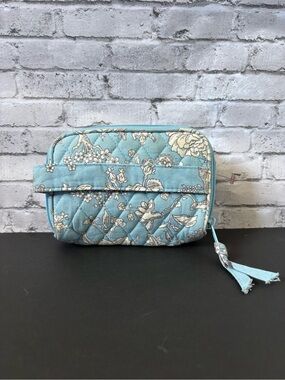 Quilted Floral Cosmetic Pouch/Jewelry Organizer Travel Bag